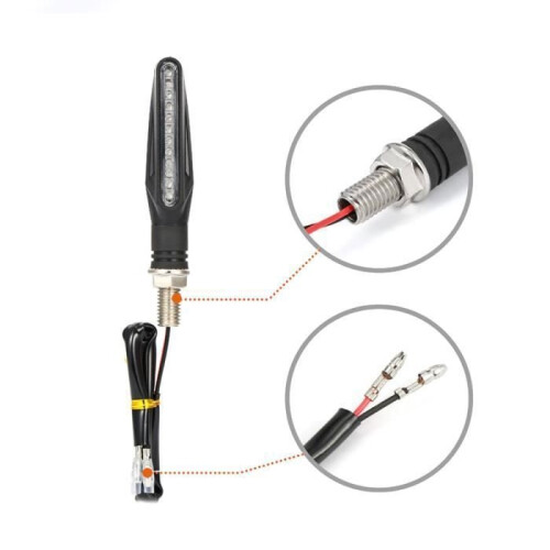 Φλας Μοτοσικλέτας Universal - 12 πορτοκαλί LED - 12V - Μαύρο 1