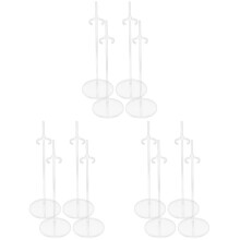12Pcs Transparent Plastic Doll Stands Adjustable Doll Display Holders