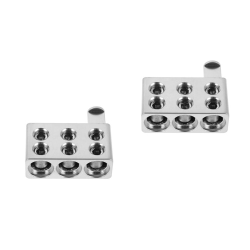 2Pairs Silver Aluminum Car Audio Amplifier Splitter Block Easy Install