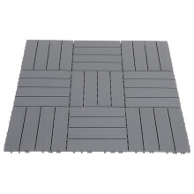 Weather-Resistant Patio Deck Tiles Easy Install Grey For Home