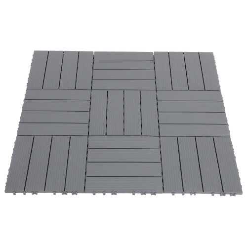 Weather-Resistant Patio Deck Tiles Easy Install Grey For Home