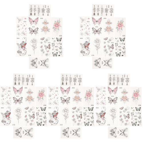 100Sheets Fake Butterfly Temporary Tattoos Sticker Easy Apply Remove