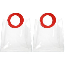 2Pcs Clear Gift Storage Pouches with Handles Food Safe Plastic Bags