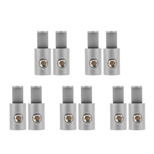 10Pcs Durable Silver Car Amplifier Power Cable Terminal Block Adapter