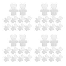40Pcs Reusable Silicone Straw Lids Heart Shape Transparent Covers