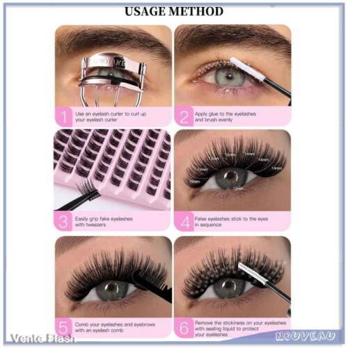 Κιτ Extension Βλεφαρίδων - V GEBY - 100 Ματσάκια - D Curly Lashes - Κόλλα 3ml - DIY 1