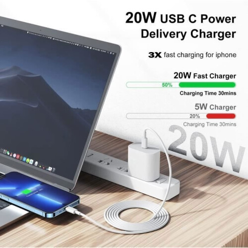 Γρήγορος φορτιστής - STRAßE TECH - 20W - USB-C - Πιστοποιημένο MFi - Συμβατό με iPhone 14 2