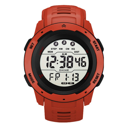Red Digital Sports Watch Waterproof