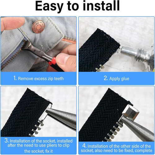 81 Pcs Zipper Repair Kit with Pliers - Replacement Zipper Pulls and Sliders 2