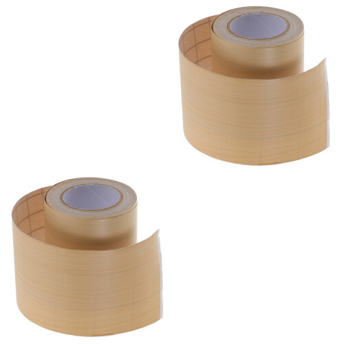 2Rouleaux Décor Plinthe PVC Adhésive Autocollante Marron 1
