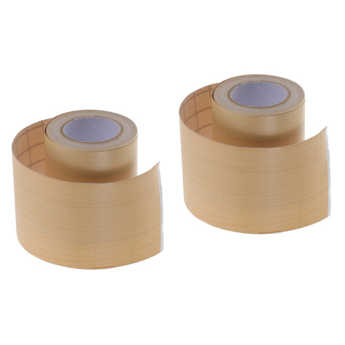 2Rouleaux Décor Plinthe PVC Adhésive Autocollante Marron 2