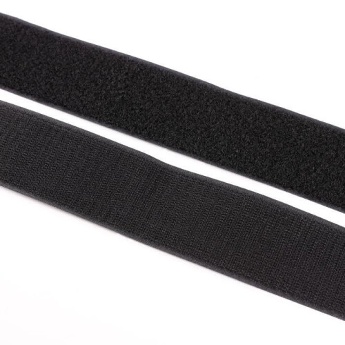 Black Self-Adhesive Hook and Loop Tape, Nylon, 1m x 50mm 1