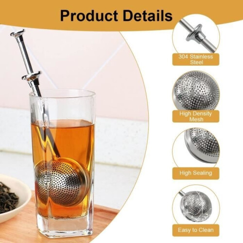 Tea Infuser - 2 Pieces - Stainless Steel - Long Handle - Cup Filter 2