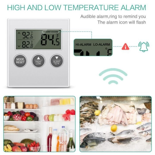 Fridge Freezer Thermometer, Refrigerator Thermometer (White) 2