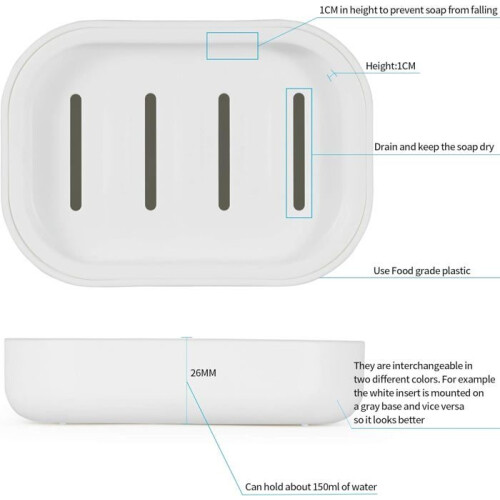 Food-grade plastic soap dish keeps soap dry 2