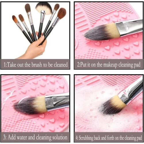 Makeup Washing Mat - Silicone - Portable - Pink 2