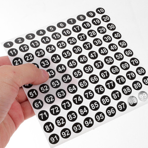 100Étiquettes Numérotées Rondes, Adhésives, En , Usage 2