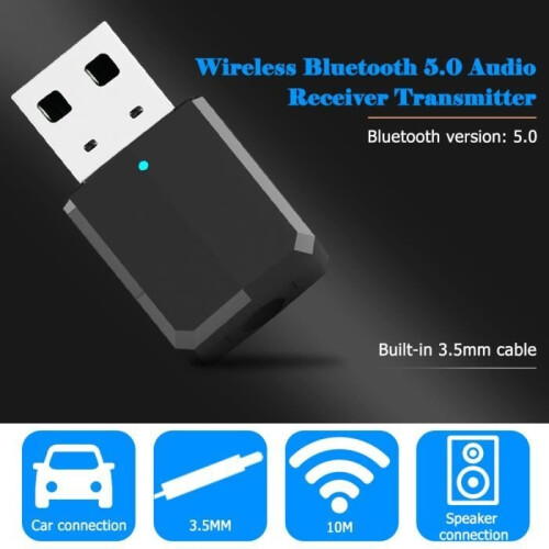 USB Bluetooth 5.0 Music Transmitter Receiver Dongle Adapter for Car, PC, TV 1