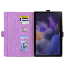 Tablet Case - Samsung - Galaxy Tab A9+/A9 Plus - Tempered Glass - PU Leather - TPU Silicone - Purple