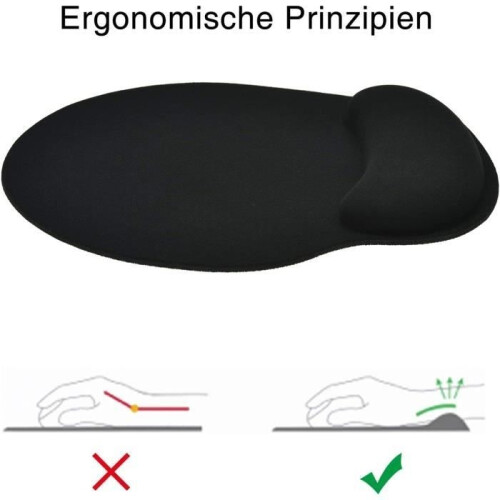 Mouse Pad with Gel Wrist Rest, Comfortable Ergonomic Wrist Rest - Black 1