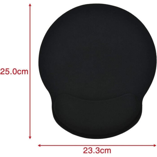 Mouse Pad with Gel Wrist Rest, Comfortable Ergonomic Wrist Rest - Black 2
