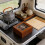 4Compartiments Organisateur Boîte Bois Compact Maison 3