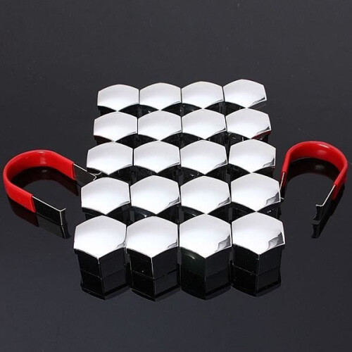 TEMPSA 20x 17mm Chrome Plastic Hex Wheel Nut 1