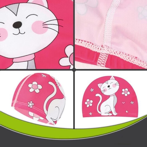 Swimming cap - Children's - Printed - Waterproof - Polyester - Ages 2 to 8 2