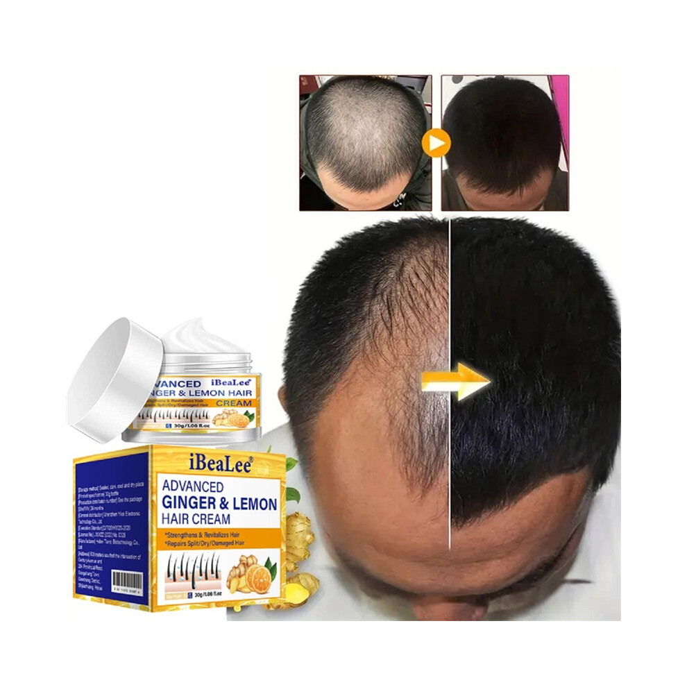 Stoyotu Cream Ginger Hair Thickening Lemon Hair Dense Voluminous Hair Deep Cleansing Smooth Silky Hair Repairing Dry Frizzy Hair Treatment
