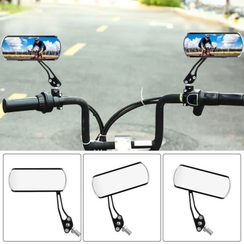 Bicycle Mirrors - Set of 2 - 360 Adjustable - Rotating - Black 1