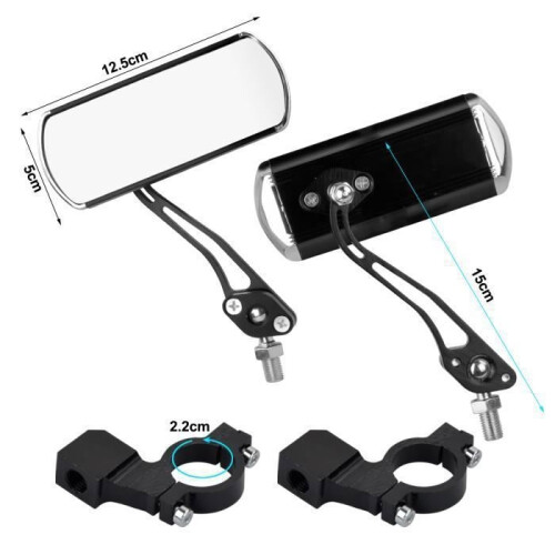 Bicycle Mirrors - Set of 2 - 360 Adjustable - Rotating - Black 2