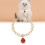 Pet Collar - OKUMGGYJ - 25 cm - Red - Adjustable - Elegant 2