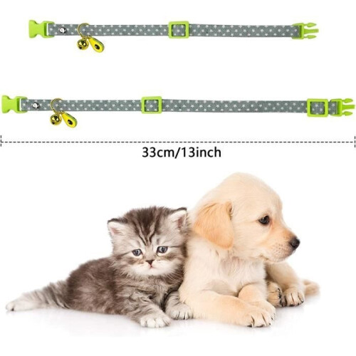 Cat Collar - 4 Pcs - Adjustable - Cotton - Bell - Colorful Pendants 1
