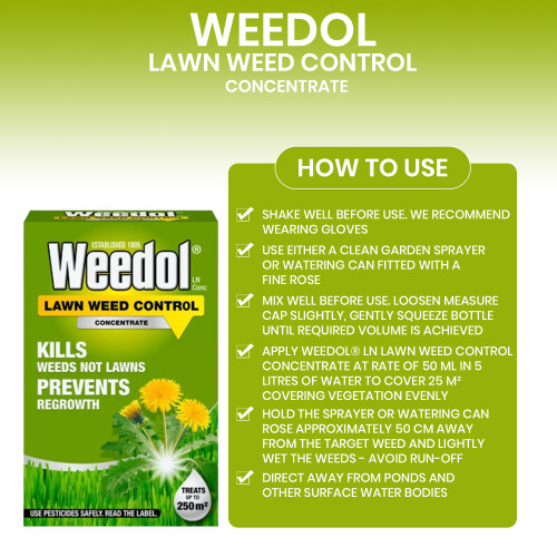 Weedol Weedol Lawn Weedkiller Concentrate Selective Lawn Treatment 500ml 2