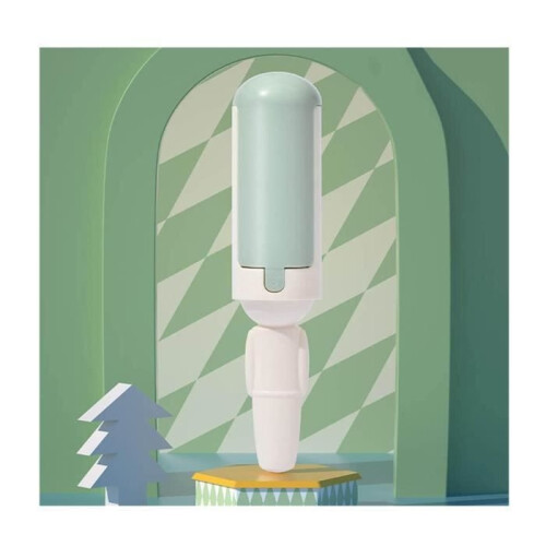 Pet grooming brush - White - Ergonomic handle - Self-cleaning 1
