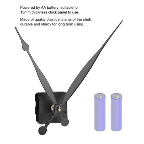 Quartz Clock Movement Motor Kit - SURENHAP - Hour and Minute Hands - White 1