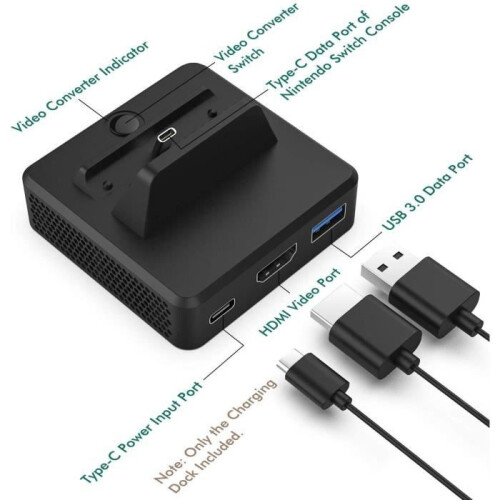 Docking Station - Nintendo Switch - HDMI - Type-C - Simultaneous Charging 2