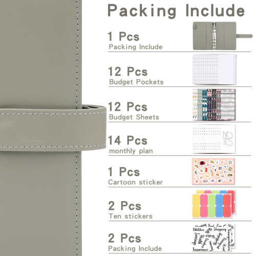 A6-Ringbuch mit Budgetblatt, Budgetplaner Grey 1