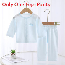 (Blue,66cm)Pijama de aire acondicionado de algodón para niños pequeños sin etiquetas y acabado suave para bebés