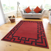 (120 X 170 cm, Red Black) Luxury Soft Rugs Large Runner Rug Non Slip Door Mats