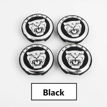 4x 59mm Jaguar Growler Alloy Wheel Centre Caps - Black