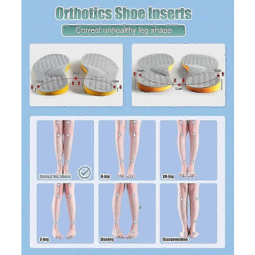 (Grey, Size 35 36) Orthotic Insoles for Supination Correction & Support - 1 Pair 1