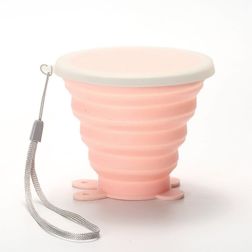 (Pink, 1PC) Bærbart sammenleggbart silikonkaffekrus reisekoppsett 1