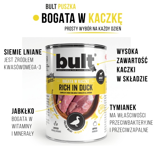 BULT Rich in Duck - vådfoder til hunde - 24x400g 1