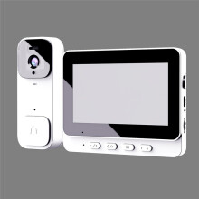 (White) SMart Video Doorbell With 4.3" Display: No WiFi Needed & 128GB Storage | 300K Pixel Auto-Capture 3 Month