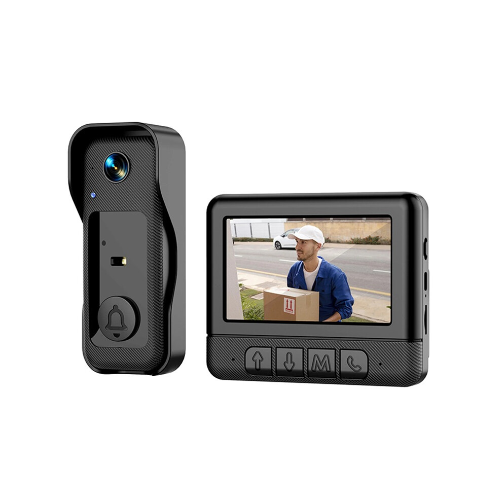(Black) 4.3ÂVideo Doorbell 2.4G 130 Security Camera Door And Screen Intercom Door Bell Ir Night Vision Wireless Doorbells Home Safety 4017648541655