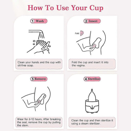(Us plug) Menstrual Cup Set with Steam Sterilizer, S & L Size, Reusable Period Cups, Includes Drawstring Pouch, EU Plug 2