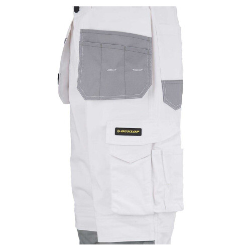 Dunlop (XXL, White/Grey) Dunlop Mens Work Trousers 1