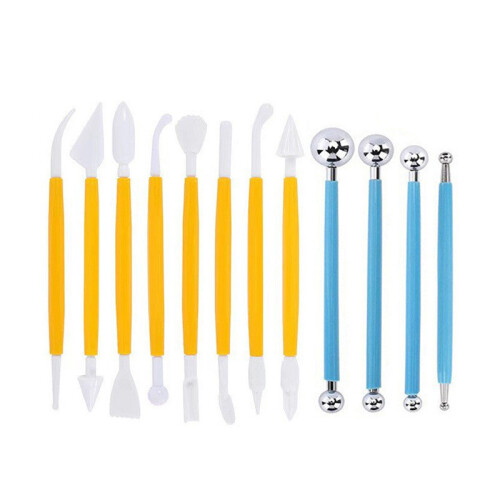 Fondant Cake Decorating Tools 12 Piece Pastry Modeling Set for Cakes, Clay and Marzipan