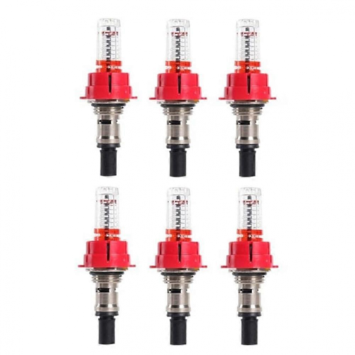 6 Pcs Underfloor Heating Manifold Flow Meter, Visual Flow Monitoring Regulator for Underfloor Heating Systems 1/2 Inch